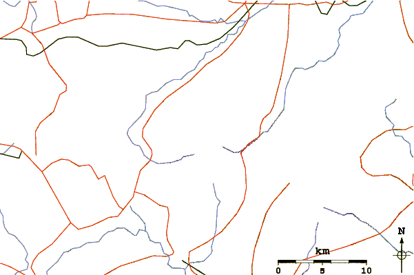 Roads and rivers around Mount Sobo