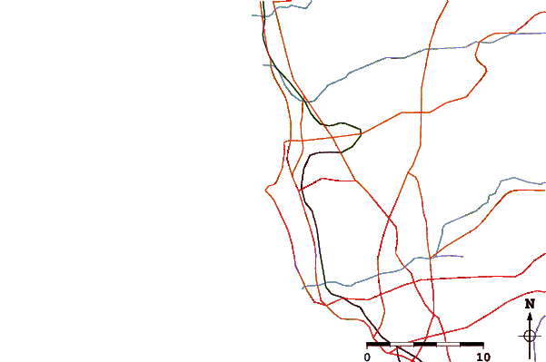 Roads and rivers around Mount Soledad