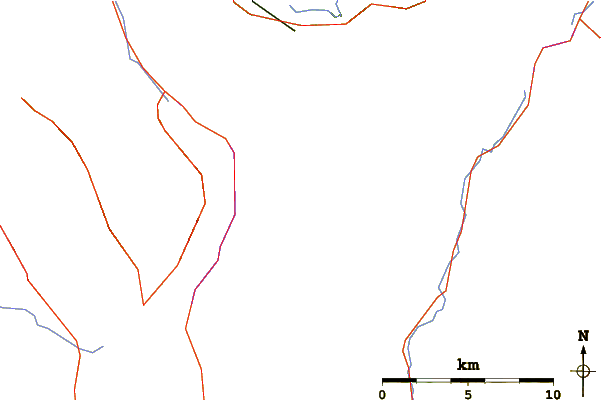 Roads and rivers around Mount Sparrowhawk