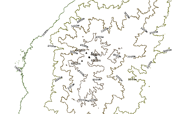 Mountain peaks around Mount Speke