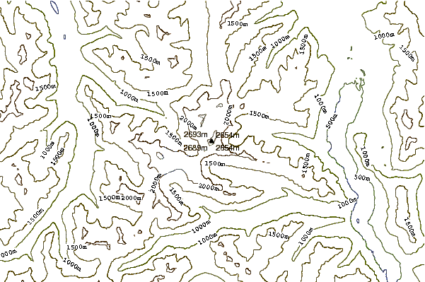 Mountain peaks around Mount Spickard