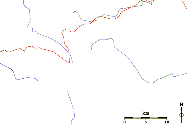 Roads and rivers around Mount Stakes