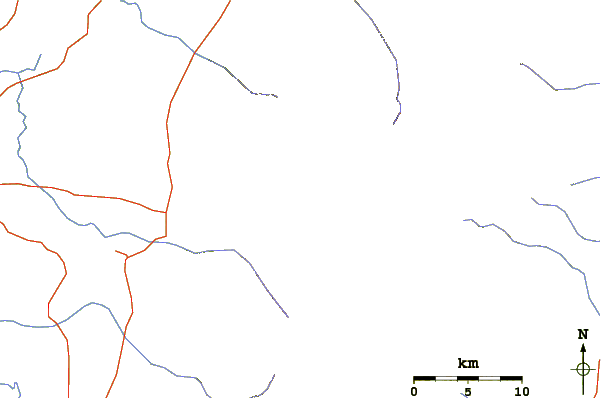 Roads and rivers around Mount Stanley or Margherita