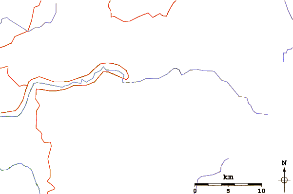 Roads and rivers around Mount Starr King (California)