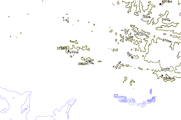 Mountain peaks around Mount Steller (Chugach Mountains)