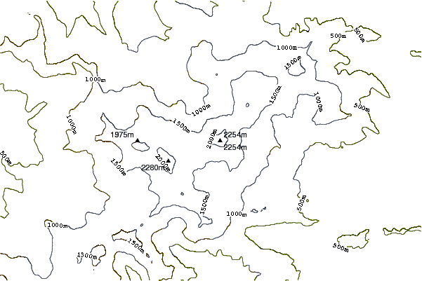 Mountain peaks around Mount Steller