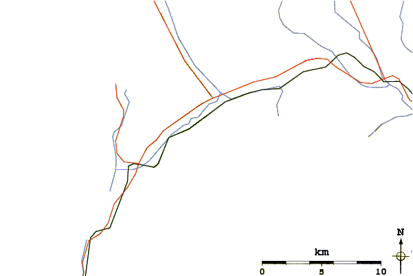 Roads and rivers around Mount Stephen