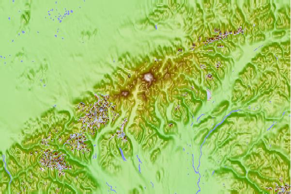 Surf breaks located close to Mount Stevens (Alaska)