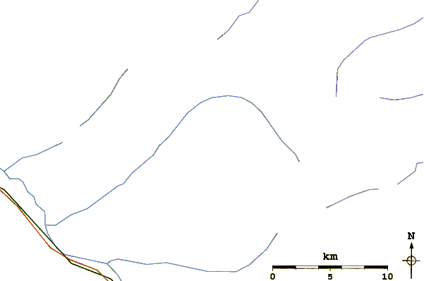 Roads and rivers around Mount Stimson