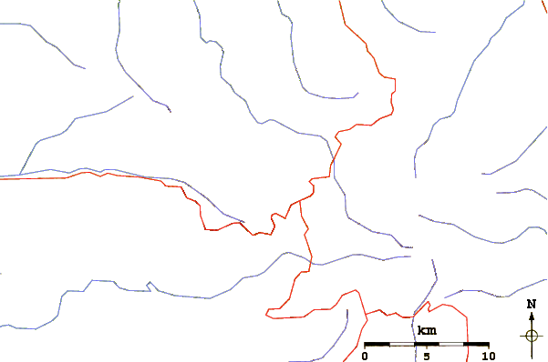 Roads and rivers around Mount Stirling