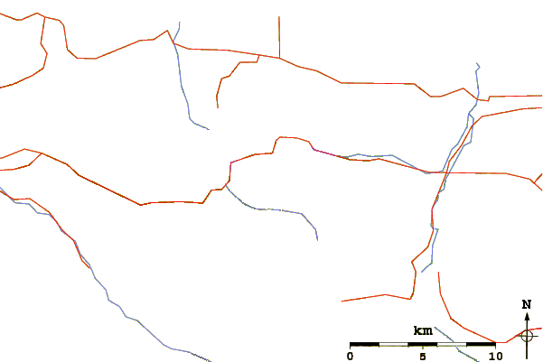 Roads and rivers around Mount Storm King