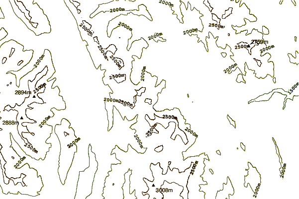 Mountain peaks around Mount Strachan