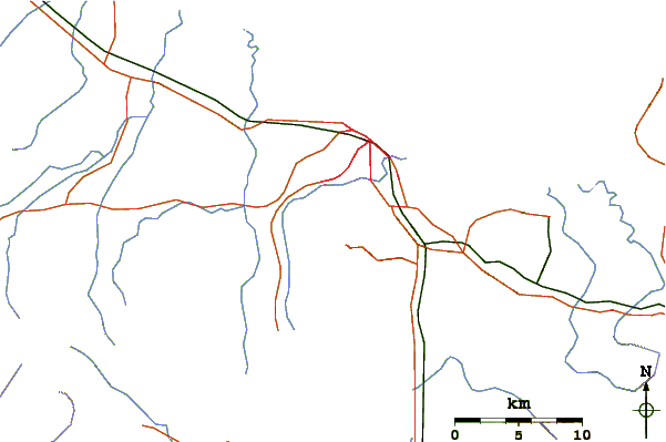 Roads and rivers around Mount Stuart, Queensland