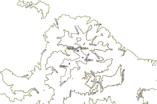 Mountain peaks around Mount Suckling