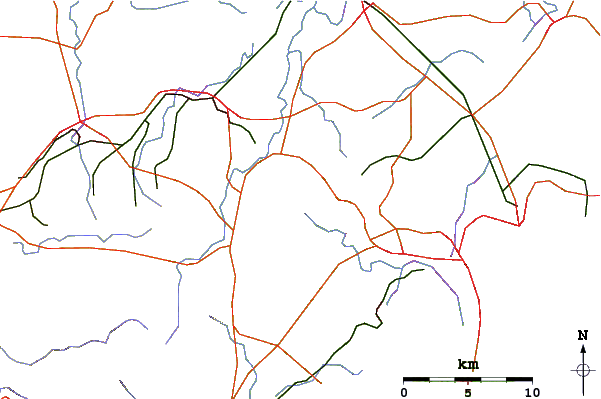 Roads and rivers around Mount Sugarloaf (New South Wales)