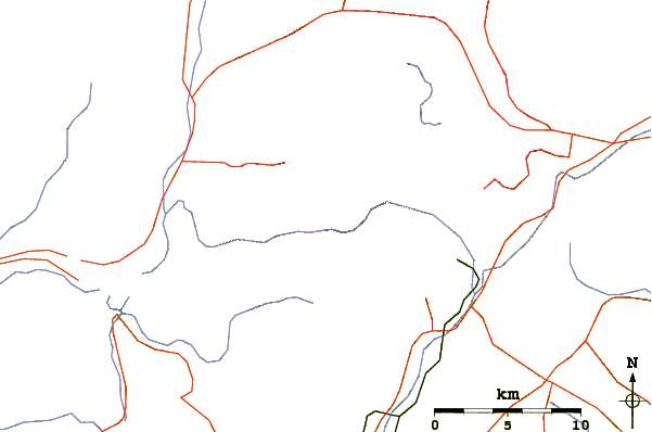 Roads and rivers around Mount Sukai