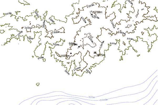 Mountain peaks around Mount Sukaria