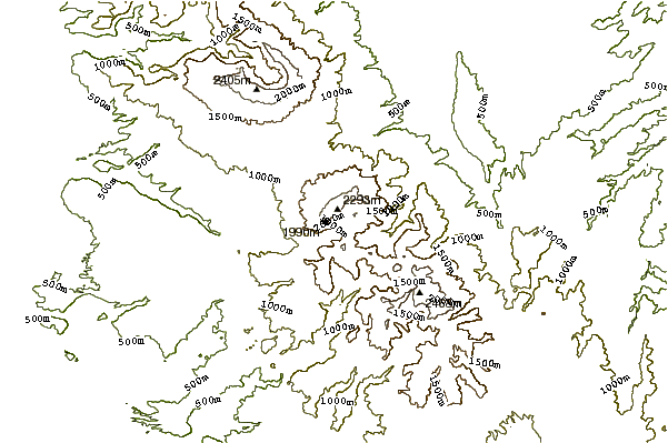 Mountain peaks around Mount Sumagaya