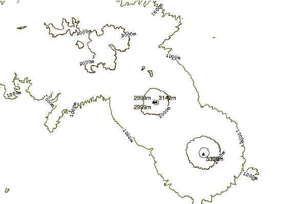 Mountain peaks around Mount Sundoro