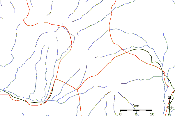 Roads and rivers around Mount Sundoro