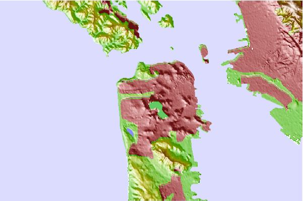 Surf breaks located close to Mount Sutro