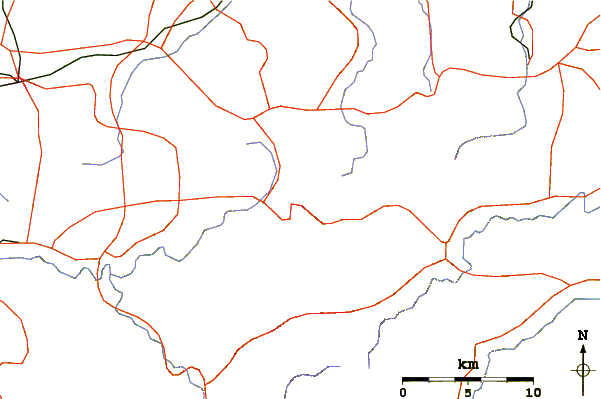 Roads and rivers around Mount Takami