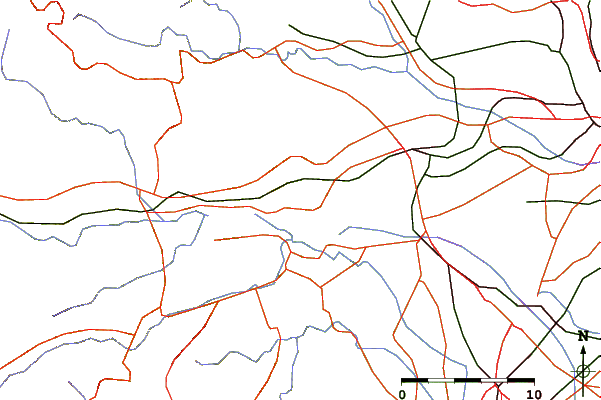 Roads and rivers around Mount Takao