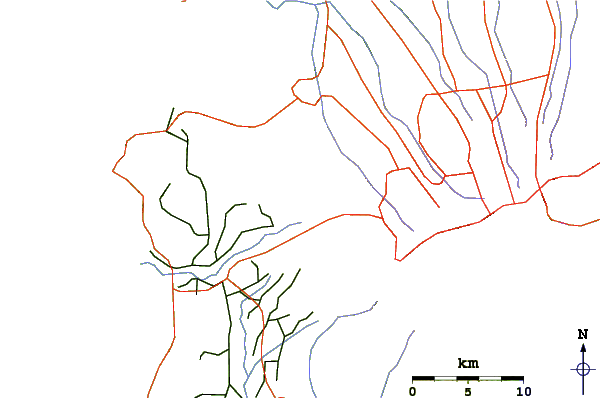 Roads and rivers around Mount Talamitan