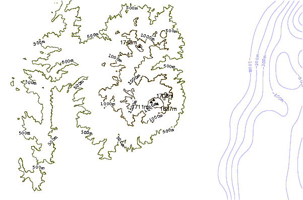 Mountain peaks around Mount Talinis