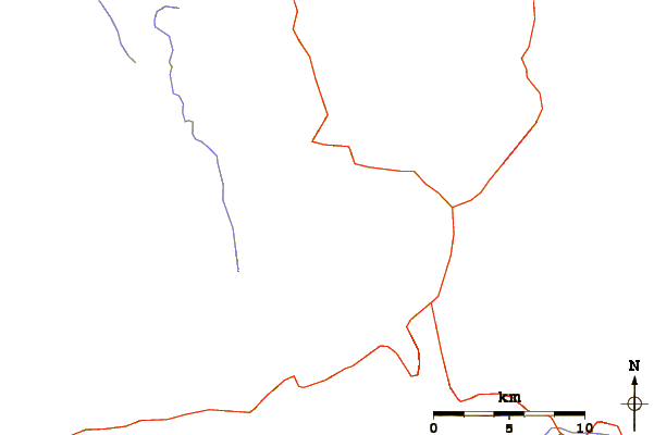 Roads and rivers around Mount Tallac