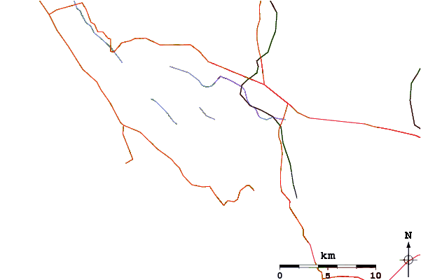 Roads and rivers around Mount Tamalpais