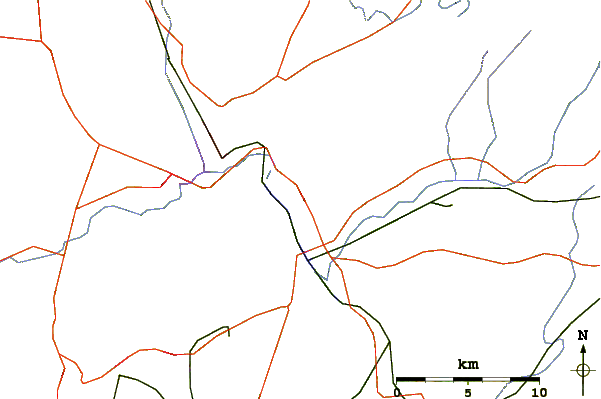 Roads and rivers around Mount Tammany