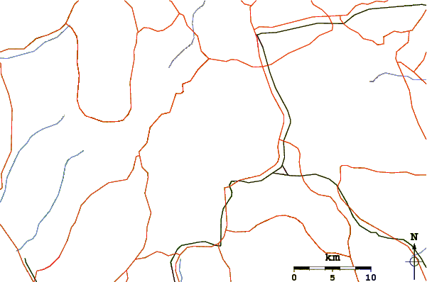 Roads and rivers around Mount Tandikat