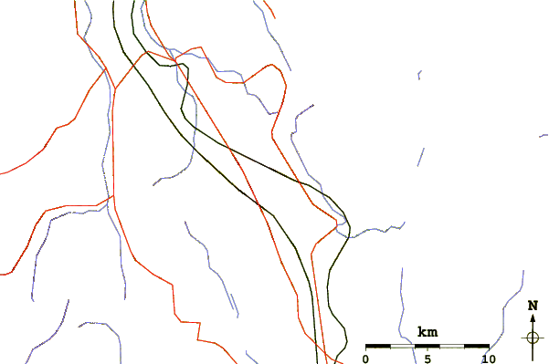 Roads and rivers around Mount Tanigawa