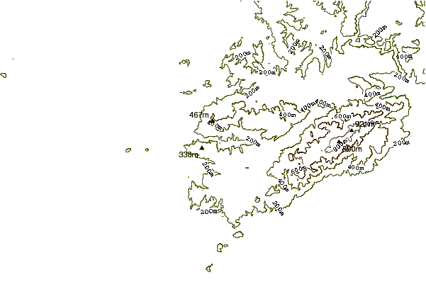 Mountain peaks around Mount Tanjō