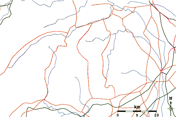 Roads and rivers around Mount Tanzawa