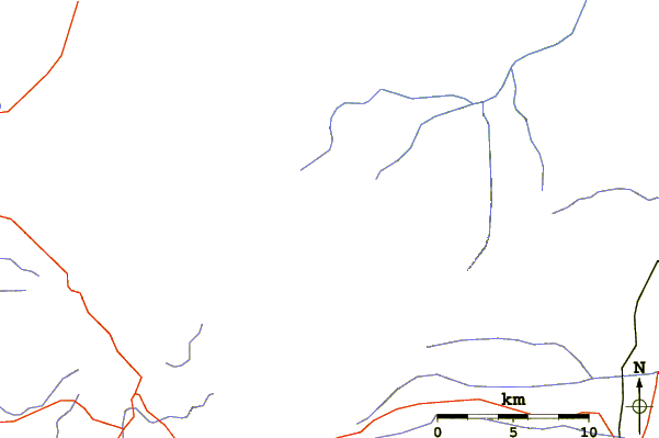 Roads and rivers around Mount Tarawera