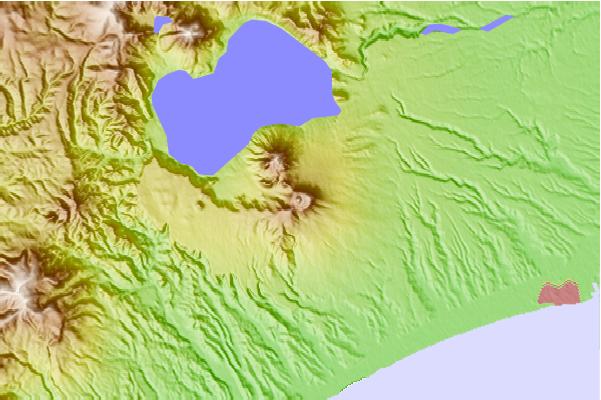 Surf breaks located close to Mount Tarumae