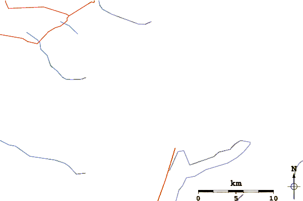 Roads and rivers around Mount Tasman