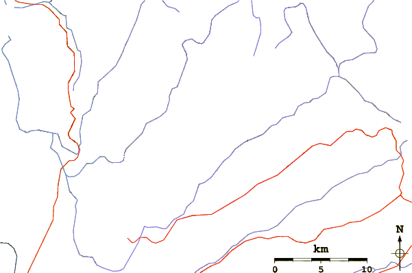 Roads and rivers around Mount Tate (New South Wales)