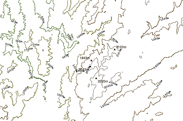 Mountain peaks around Mount Tate