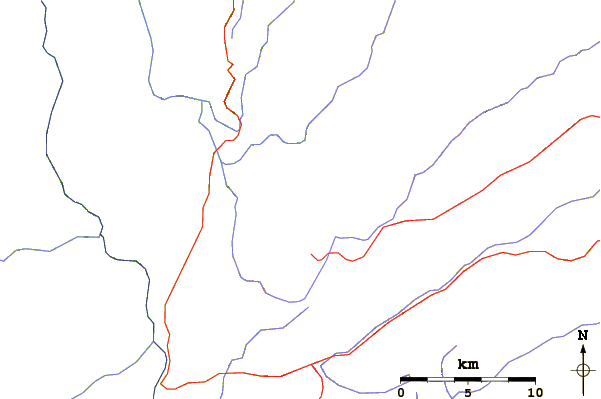 Roads and rivers around Mount Tate