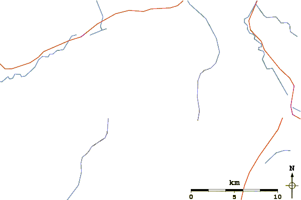 Roads and rivers around Mount Tatlow