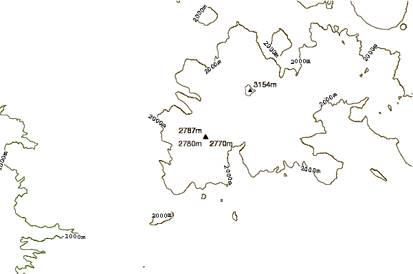 Mountain peaks around Mount Tehama