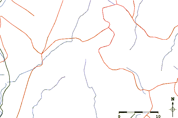 Roads and rivers around Mount Tekari