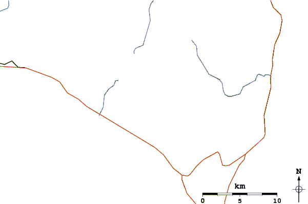 Roads and rivers around Mount Tengu (Samani)