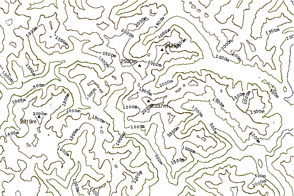 Mountain peaks around Mount Terror