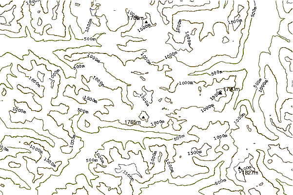 Mountain peaks around Mount Thelwood