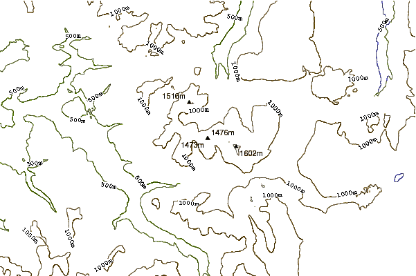 Mountain peaks around Mount Thetis