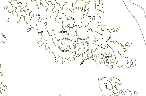 Mountain peaks around Mount Thule